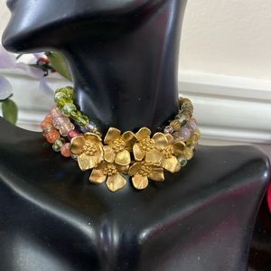 Oscar de la Renta Signed Multicolor Glass Bead bracelet